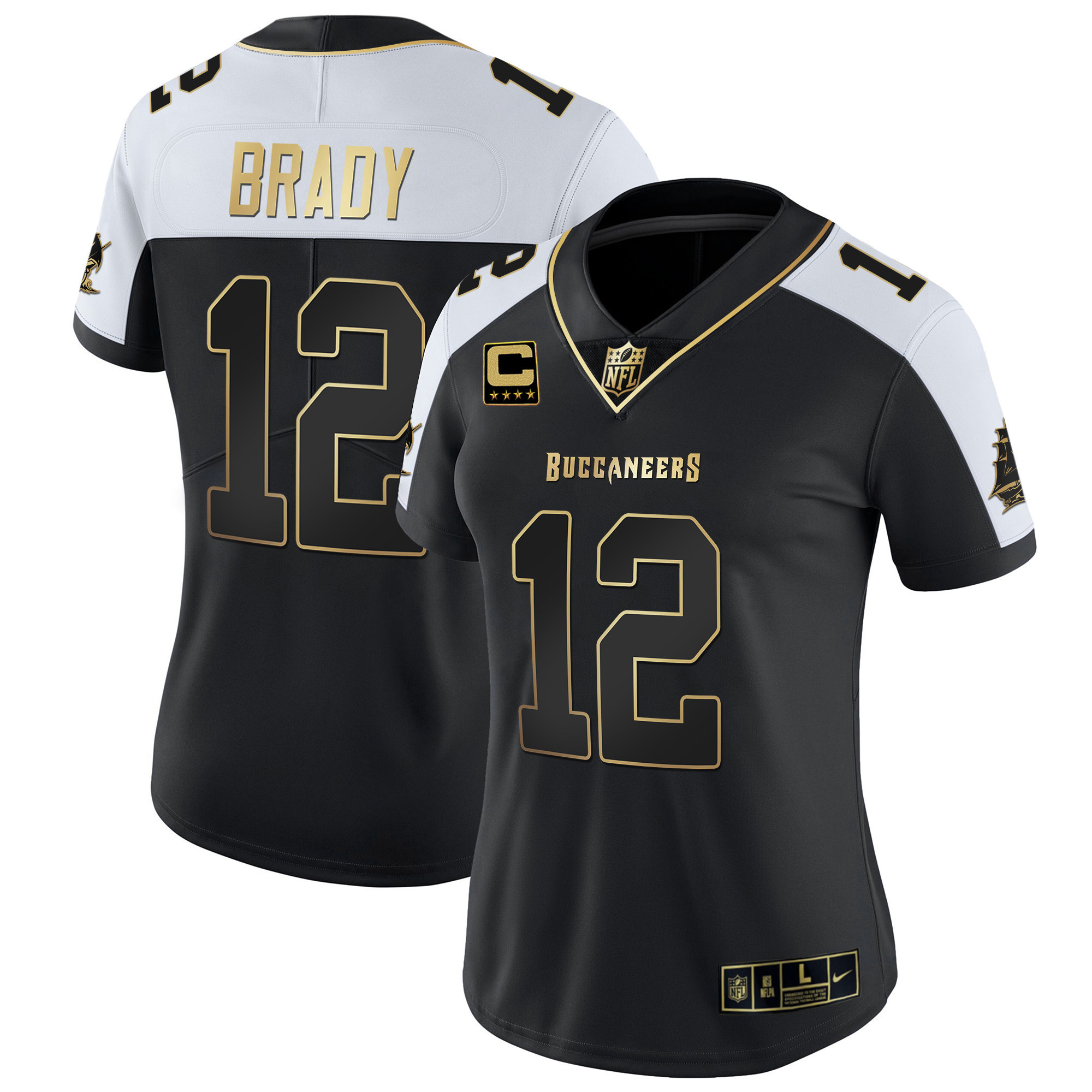 Tom Brady Women's Tampa Bay Buccaneers Vapor Gold Alternate Jersey - All Stitched 