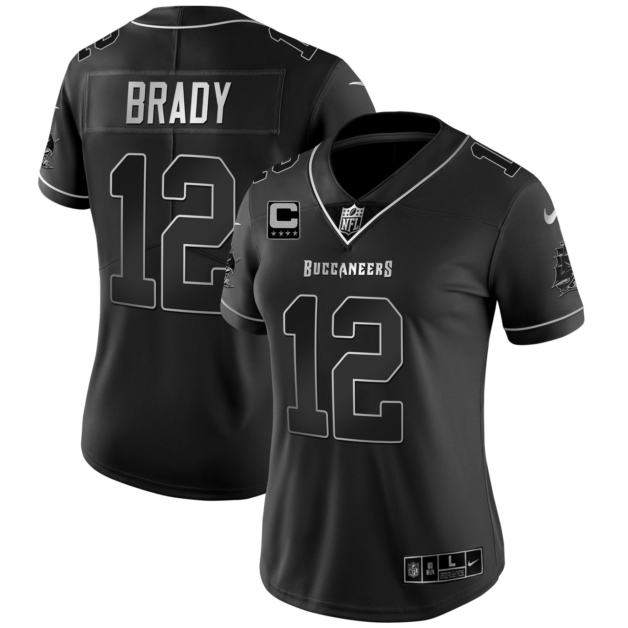 Tom Brady Women's Tampa Bay Buccaneers Vapor Gold Black Silver Jersey - All Stitched 