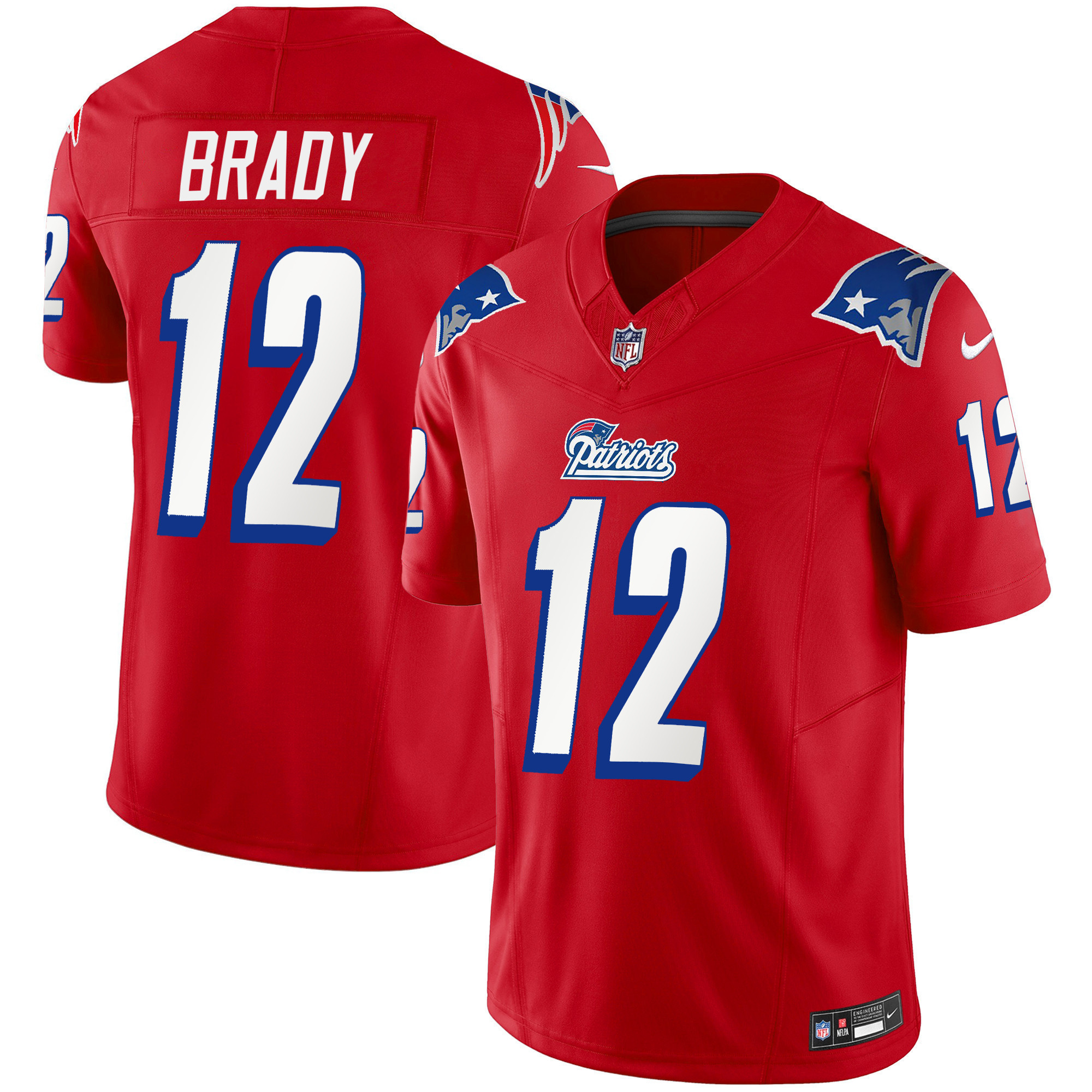 Tom Brady Youth's New England Patriots 1996 Throwback Limited Vapor Red Jersey - All Stitched 