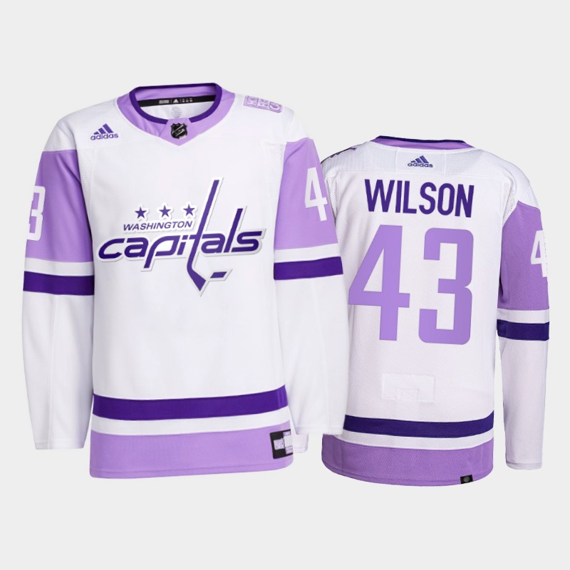 Tom Wilson #43 Washington Capitals 2021 FightsCancer White Primegreen Jersey