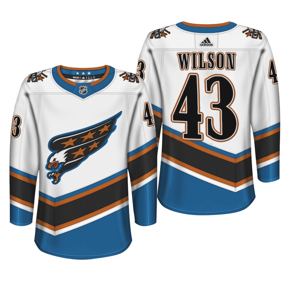 Tom Wilson Washington Capitals Screaming Eagle White Throwback Jersey 2022