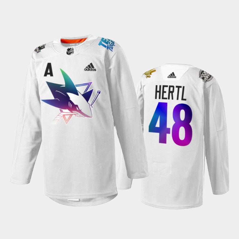Tomas Hertl San Jose Sharks Pride Night 2022 Jersey White #48 IsForEveryone