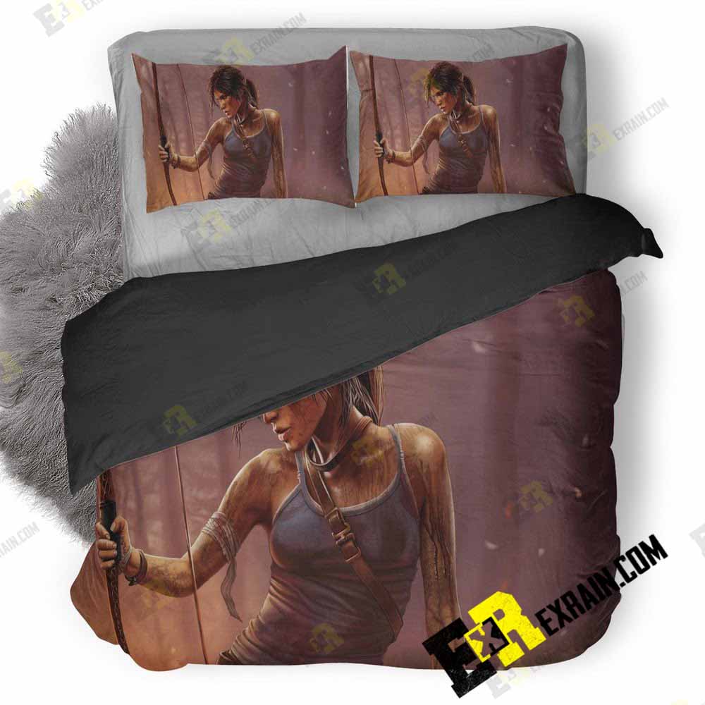 Tomb Raider Lara Croft Art Sm 3D Customized Duvet Cover Bedding Set