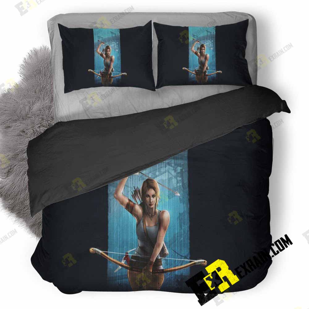 Tomb Raider Lara Croft Video Game Art Mr 3D Customized Duvet Cover Bedding Set