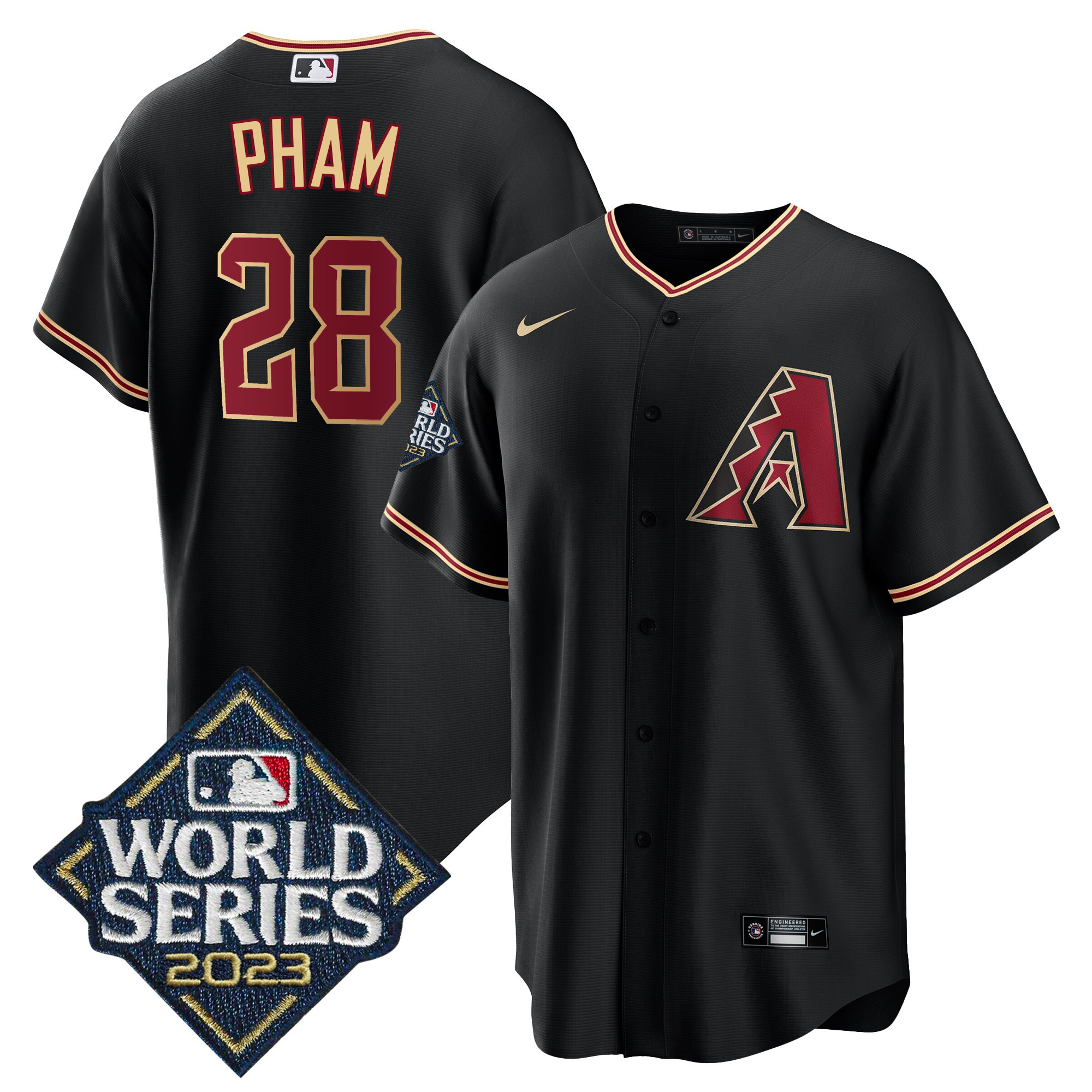 Tommy Pham Men's Arizona Diamondbacks Black 2023 World Series Cool Black Jersey - All Stitched