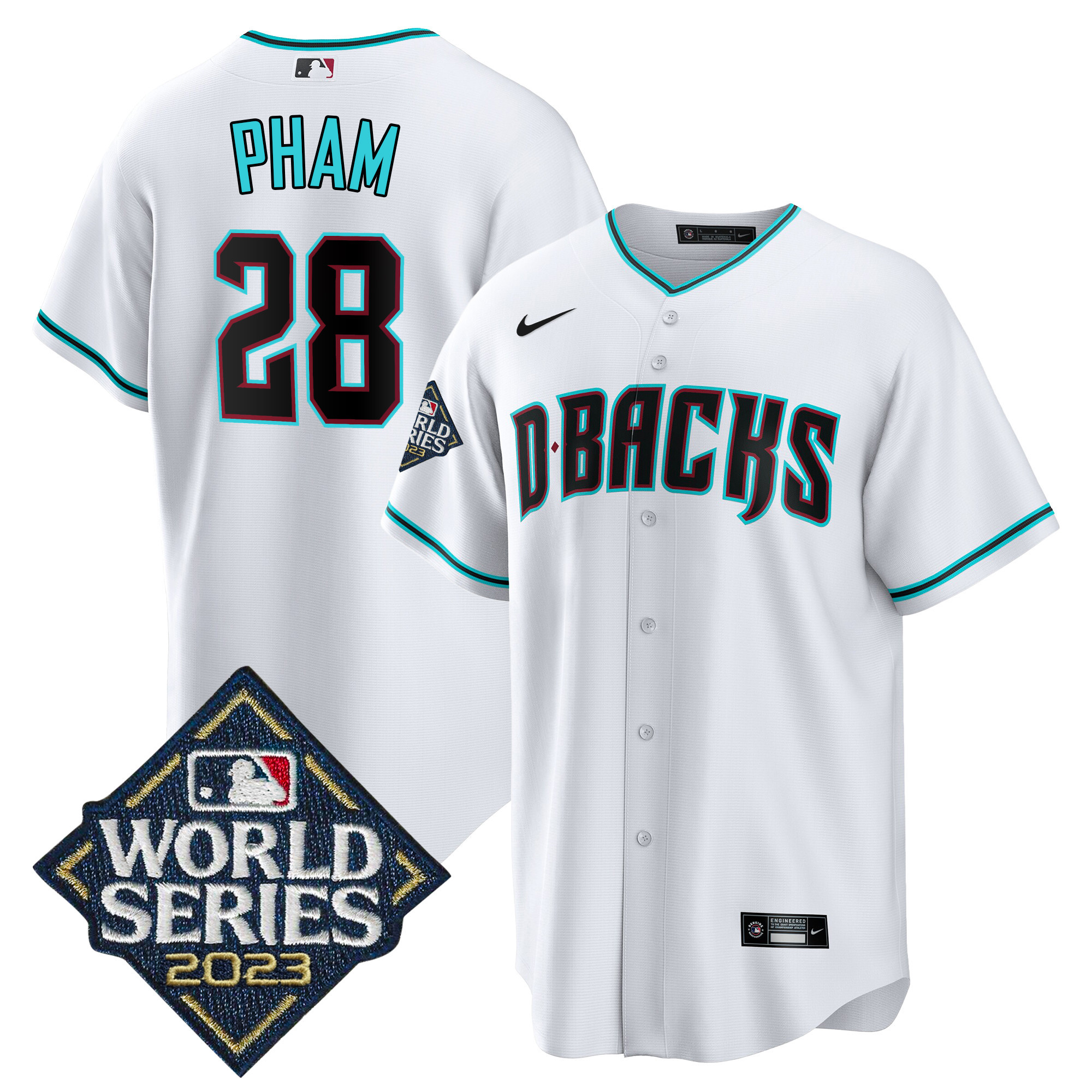 Tommy Pham Men's Arizona Diamondbacks White 2023 World Series Cool White Jersey - All Stitched