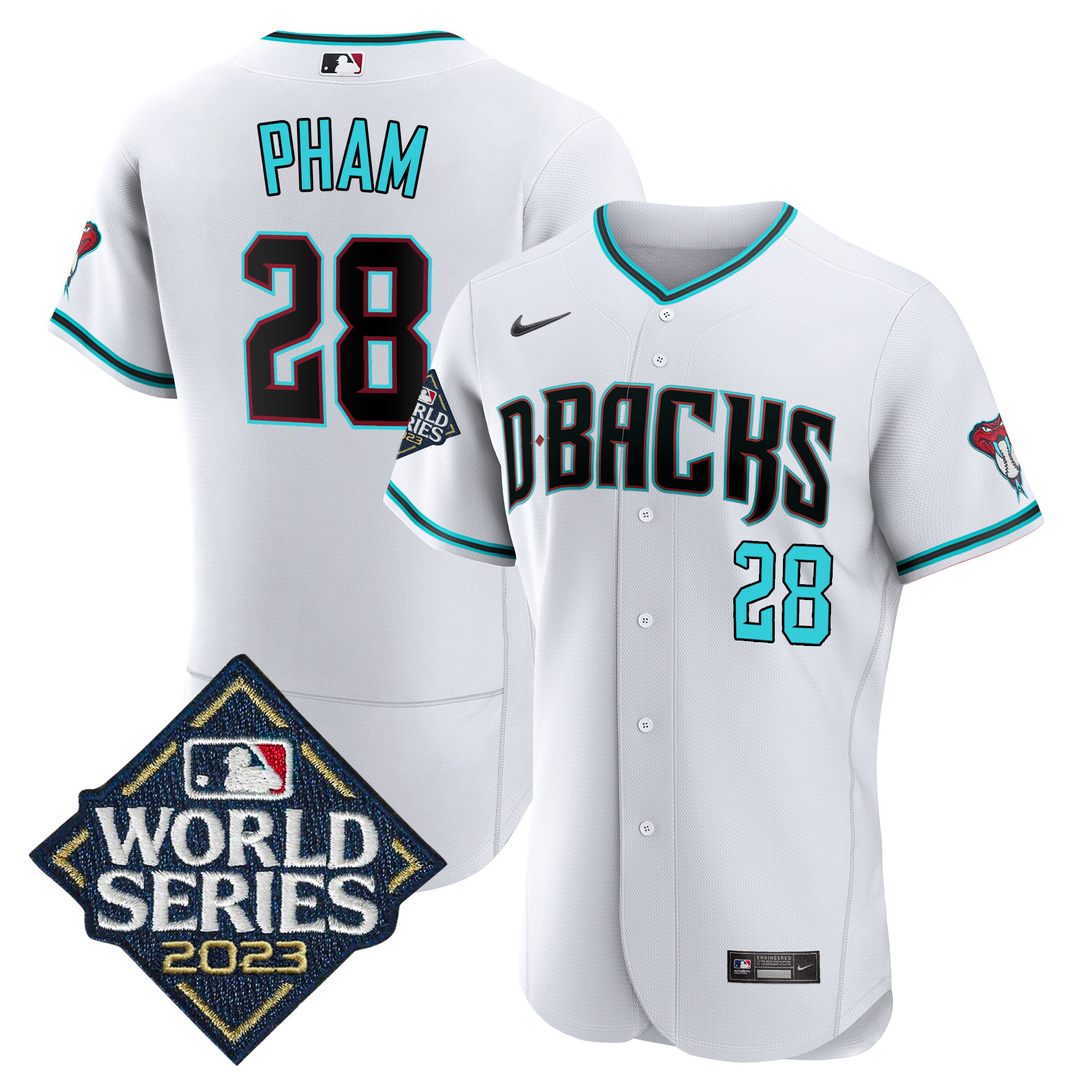 Tommy Pham Men's Arizona Diamondbacks White 2023 World Series Flex White Jersey - All Stitched