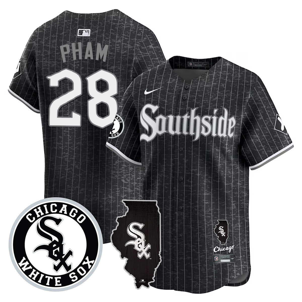 Tommy Pham Men's Chicago White Sox 2024 City Connect Vaper Premier Limited Jersey - All Stitched