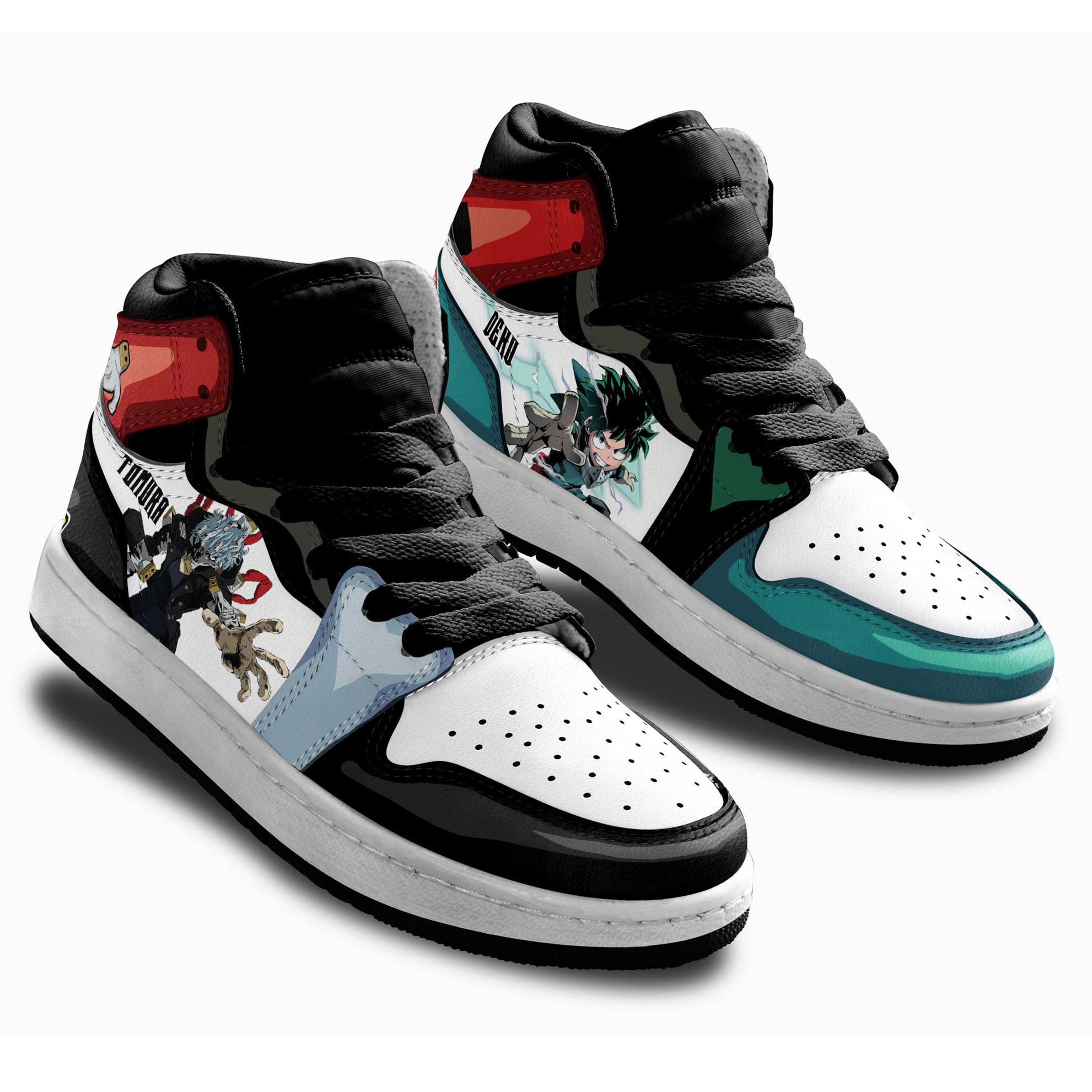 Tomura Shigaraki and Izuku Midoriya Kids Sneakers Custom My Hero Academia Anime Shoes For Kids