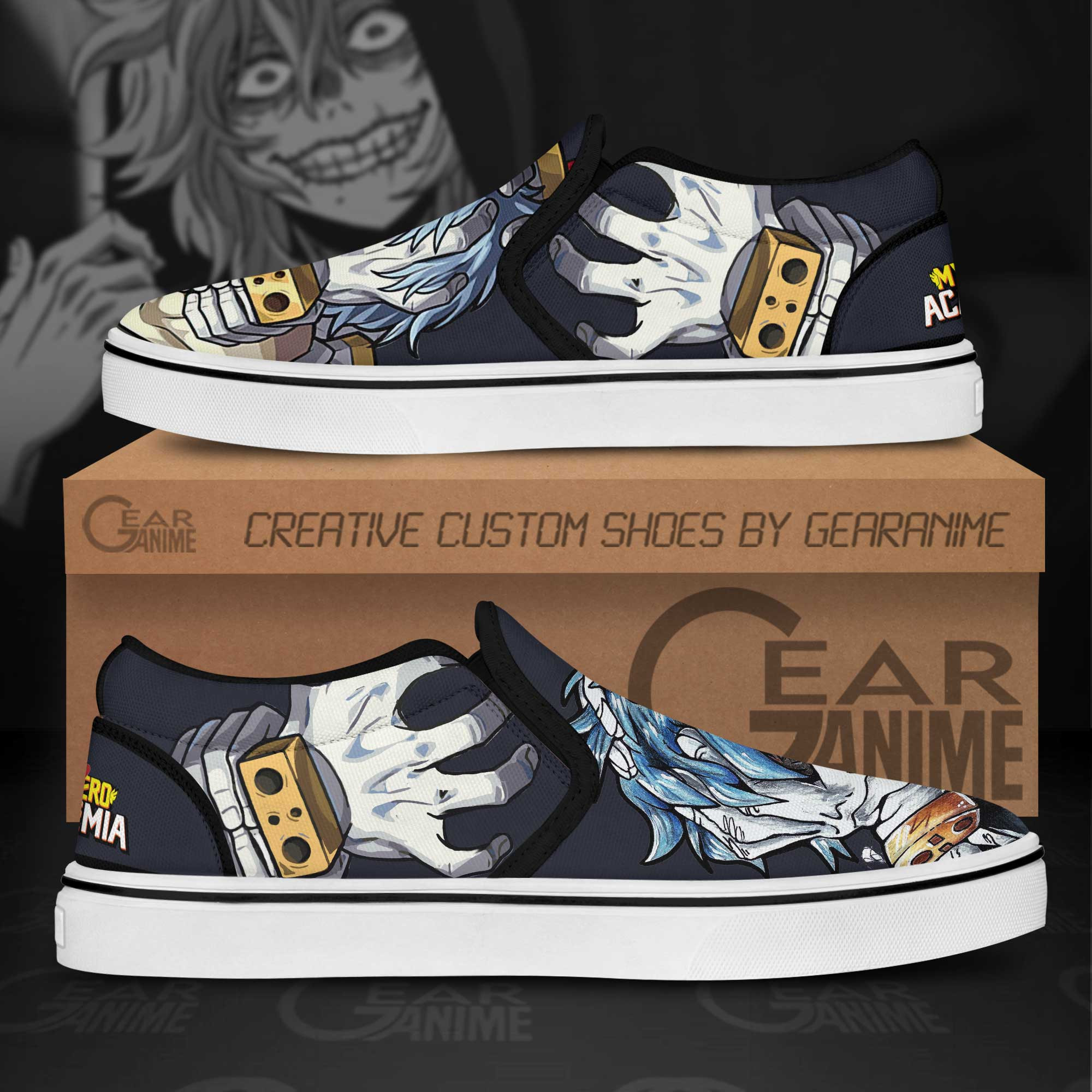 Tomura Shigaraki Slip-On Shoes Canvas My Hero Academia Custom Anime Shoes
