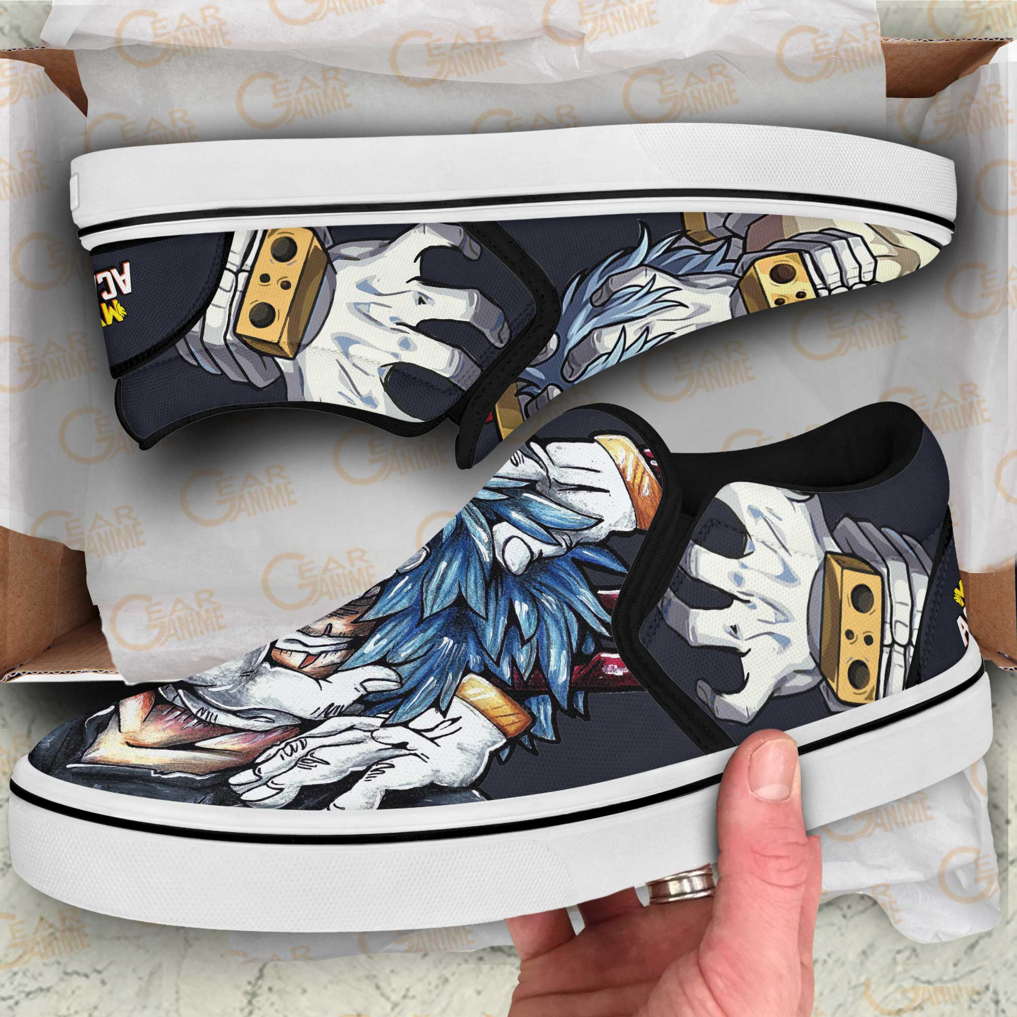 Tomura Shigaraki Slip-On Shoes Canvas My Hero Academia Custom Anime Shoes