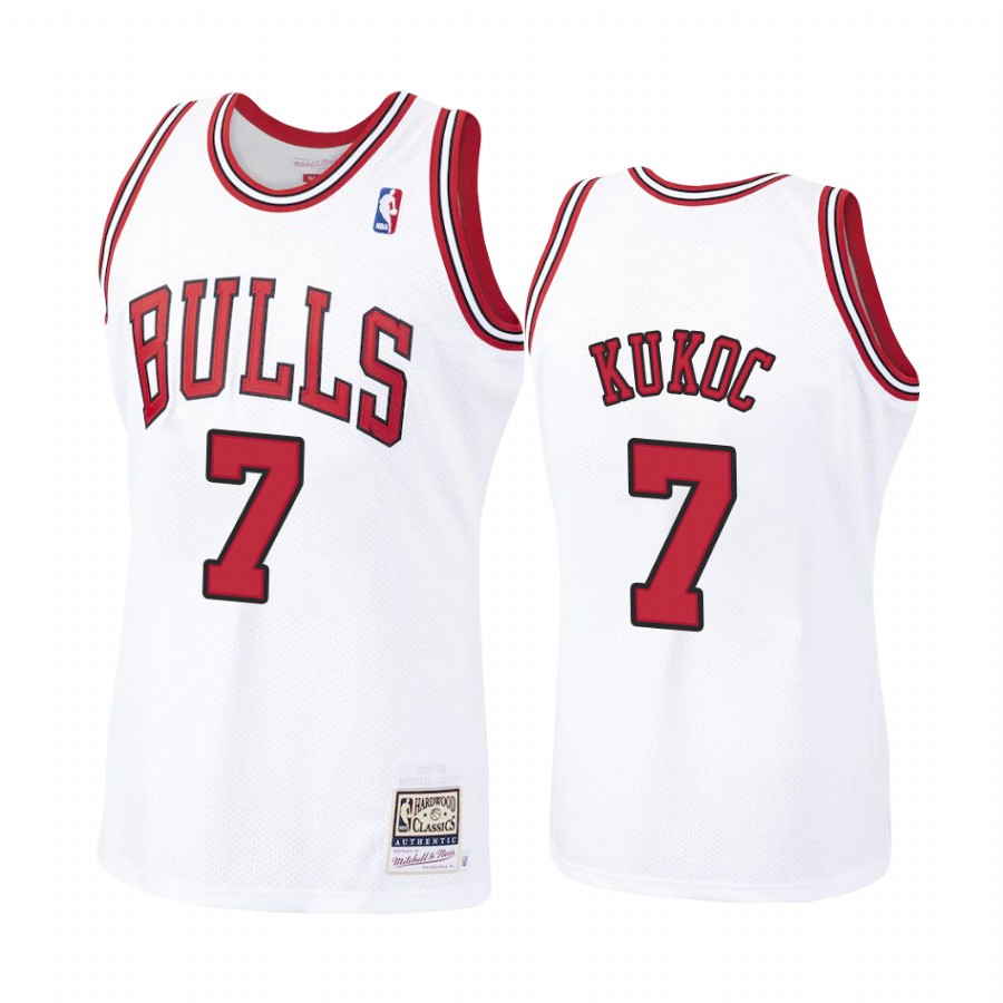 Toni Kukoc #7 Chicago Bulls White Hardwood Classics Jersey