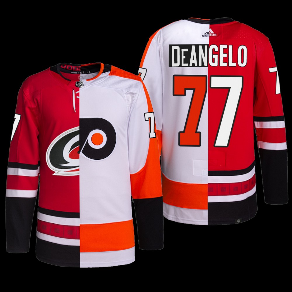Tony DeAngelo #77 Hurricanes x Flyers Split Edition Red White Special Jersey