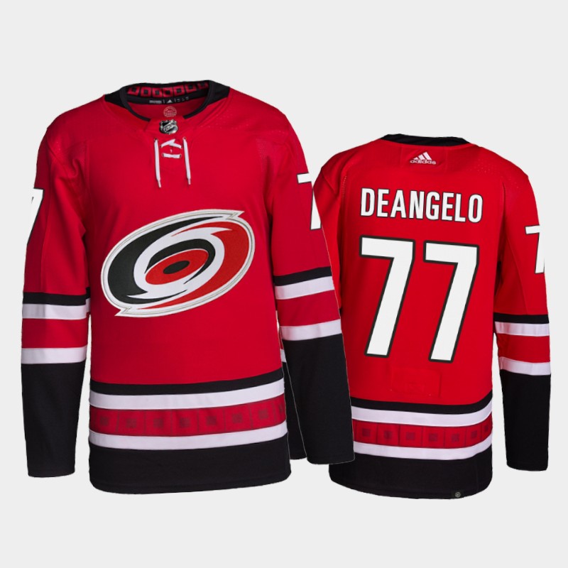 Tony DeAngelo Carolina Hurricanes Home Jersey 2021-22 Red #77 Primegreen Pro Uniform