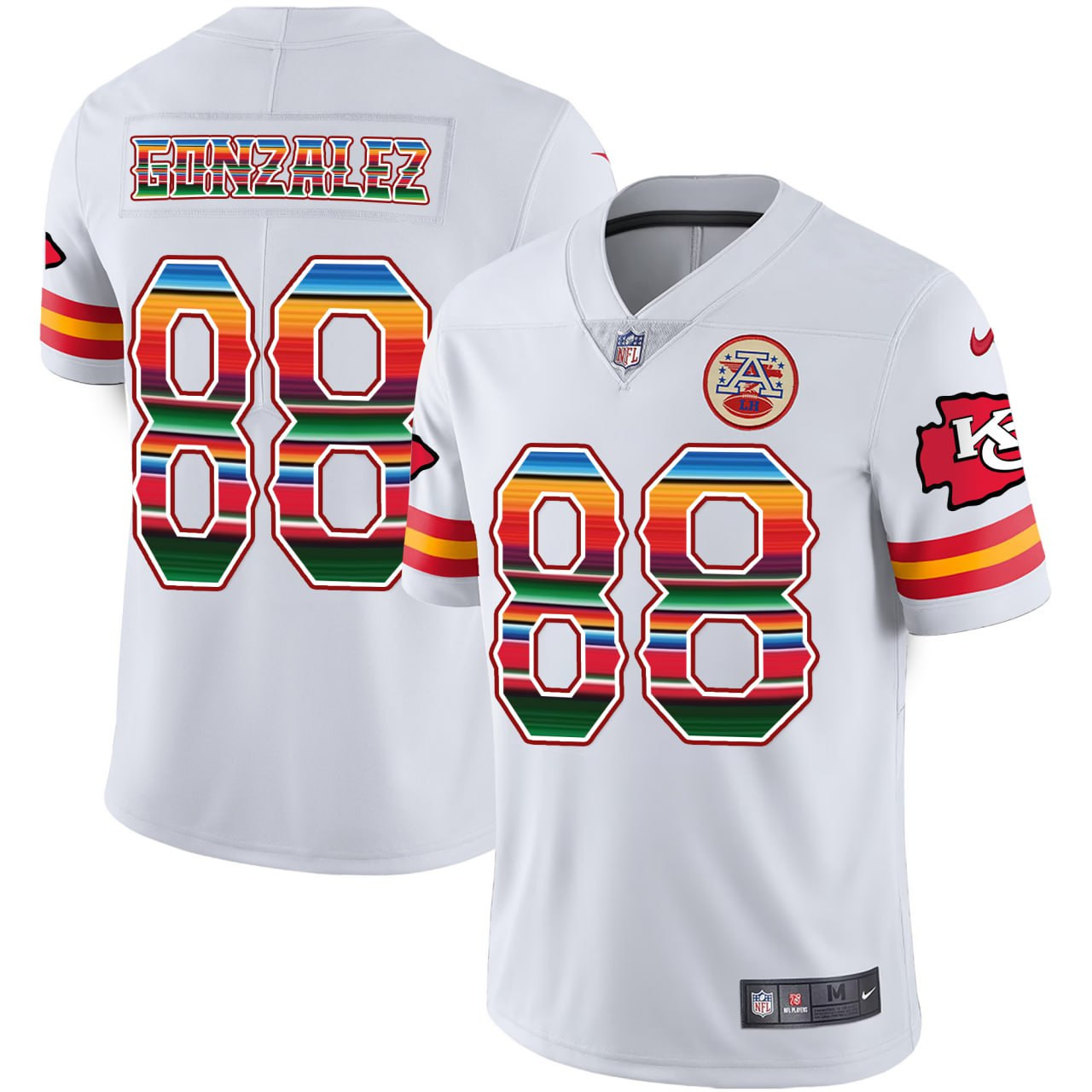 Tony Gonzalez Kansas City Chiefs Mexico Game Player White Jersey - All Stitched 