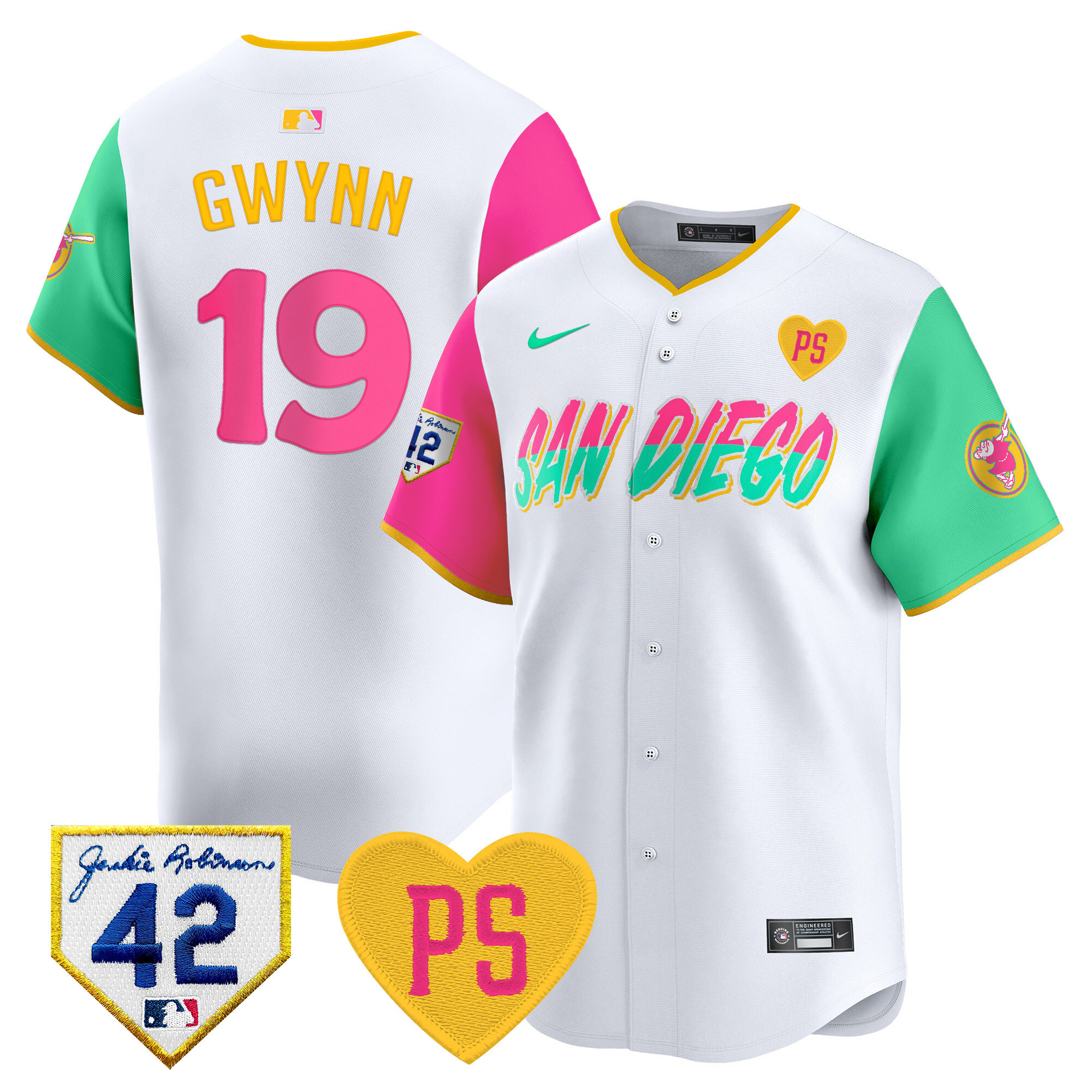 Tony Gwynn Men's San Diego Padres 2024 "For Peter" & Robinson Patch Vapor Premier Limited City Connect Jersey - All Stitched