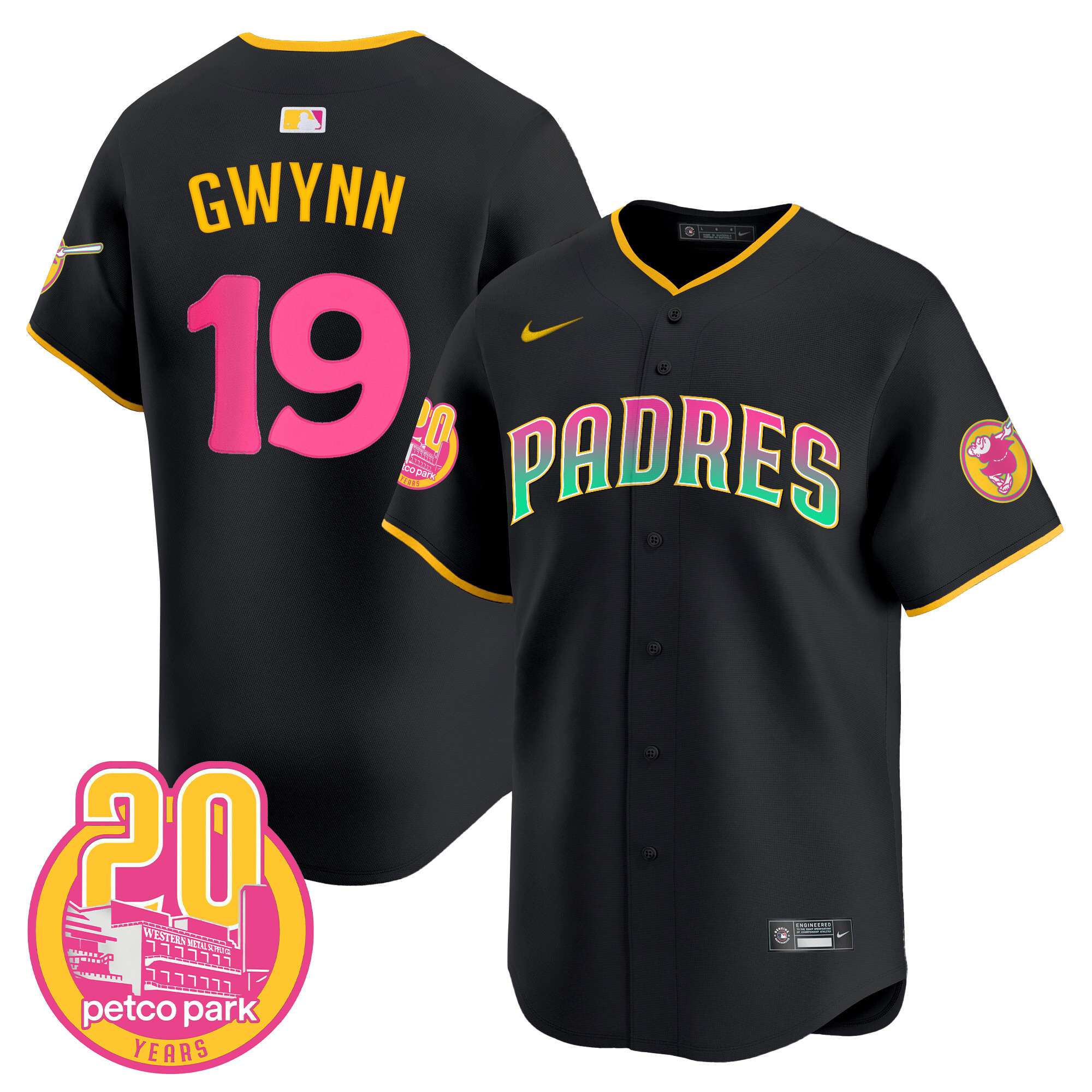 Tony Gwynn Men's San Diego Padres 2024 San Diego City Style Vapor Premier Limited Black Jersey - All Stitched