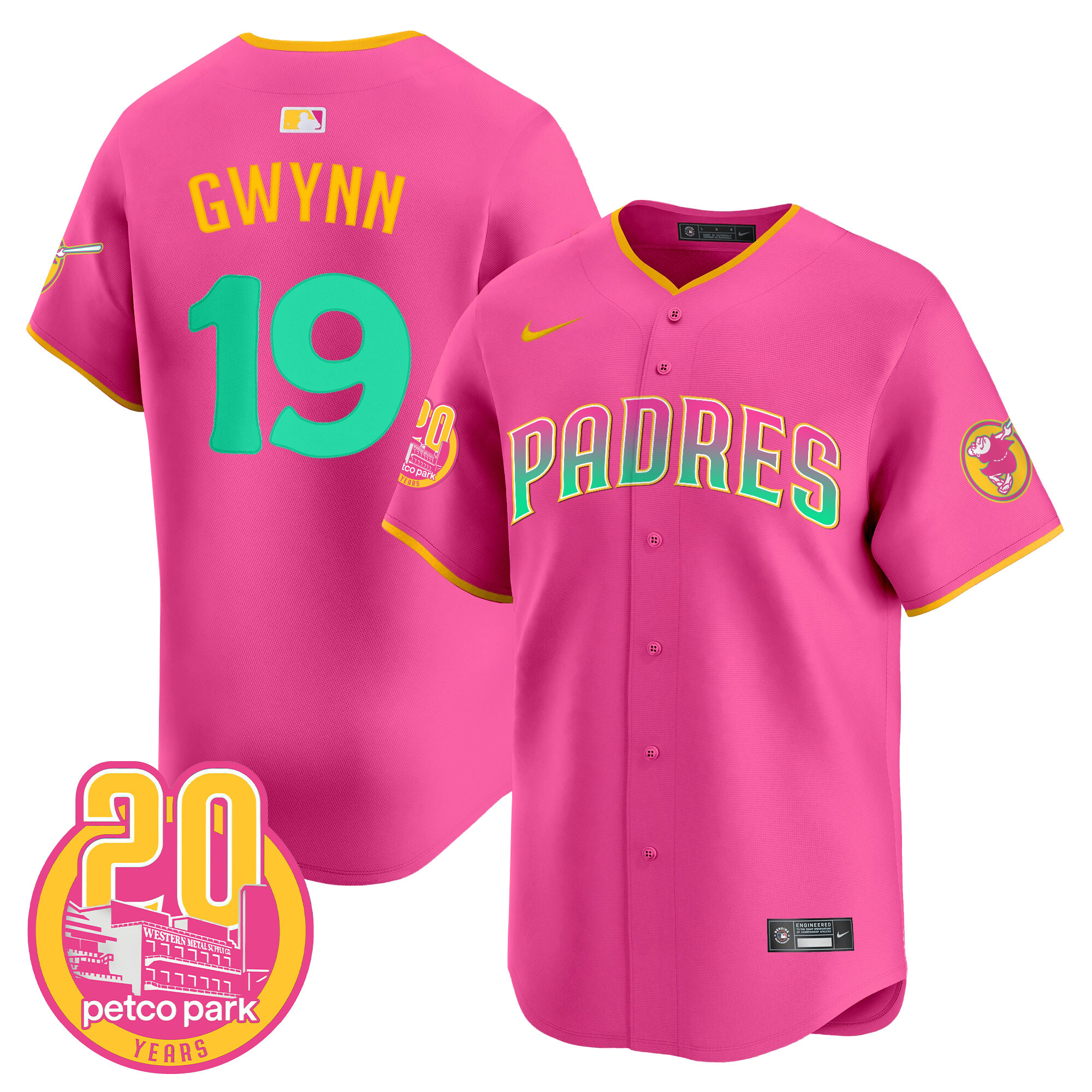 Tony Gwynn Men's San Diego Padres 2024 San Diego City Style Vapor Premier Limited Pink Jersey - All Stitched