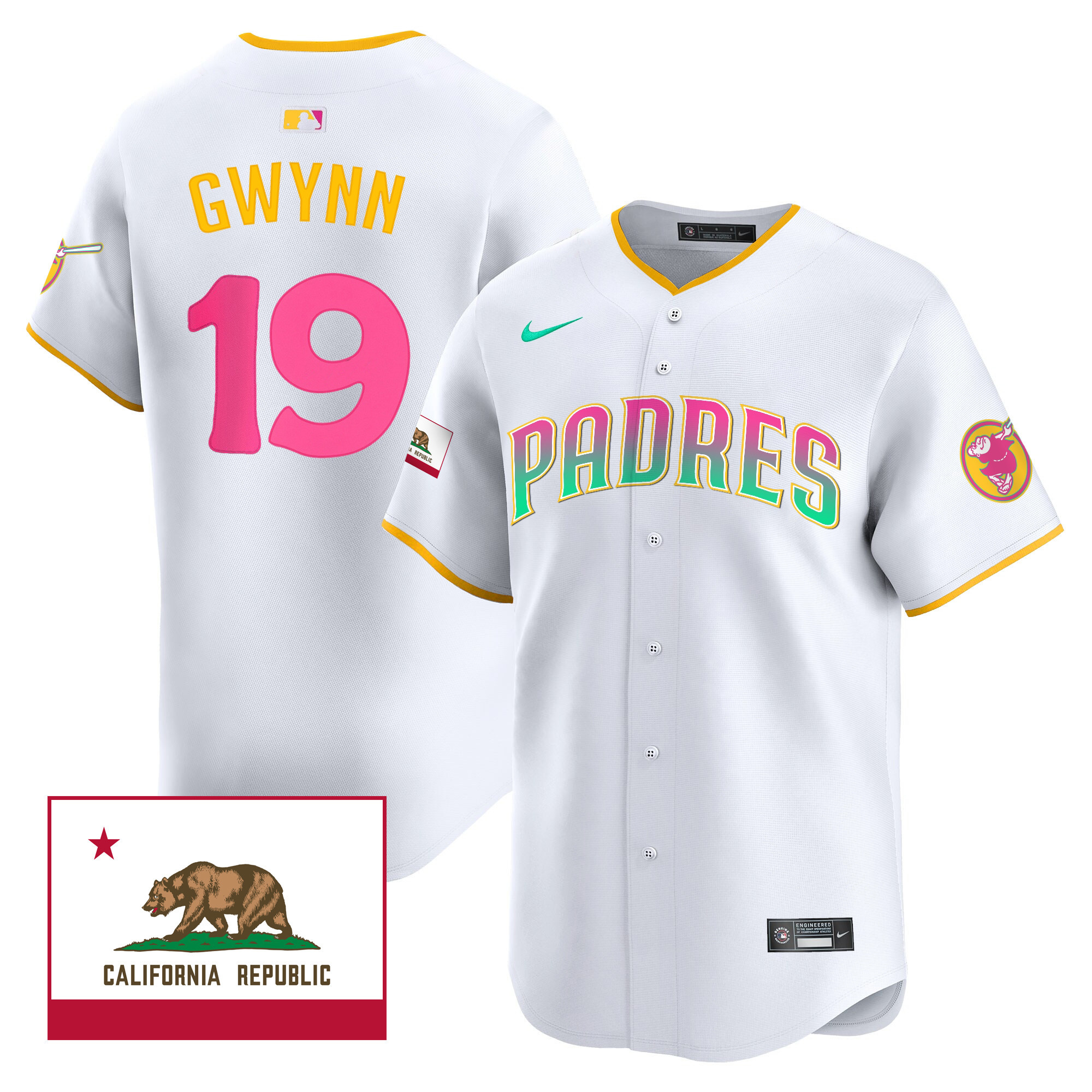 Tony Gwynn Men's San Diego Padres 2024 San Diego City Style Vapor Premier Limited V2 White Jersey - All Stitched
