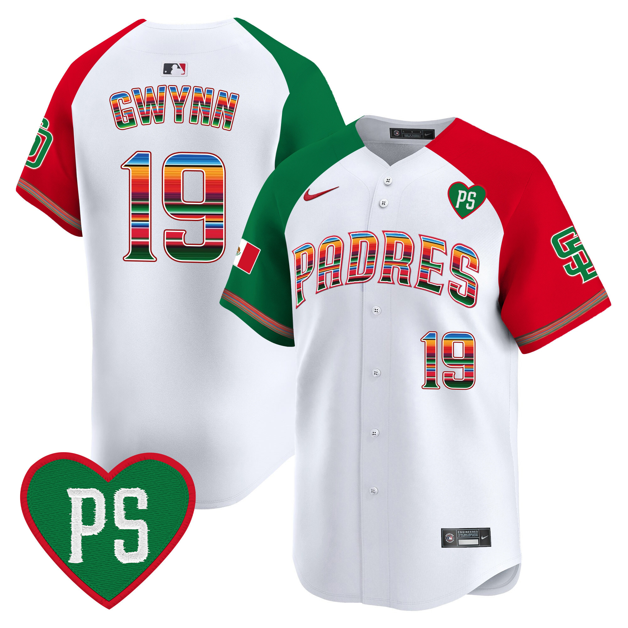 Tony Gwynn Men's San Diego Padres Mexico "For Peter" Patch Vapor Premier Limited Alternate Jersey - All Stitched