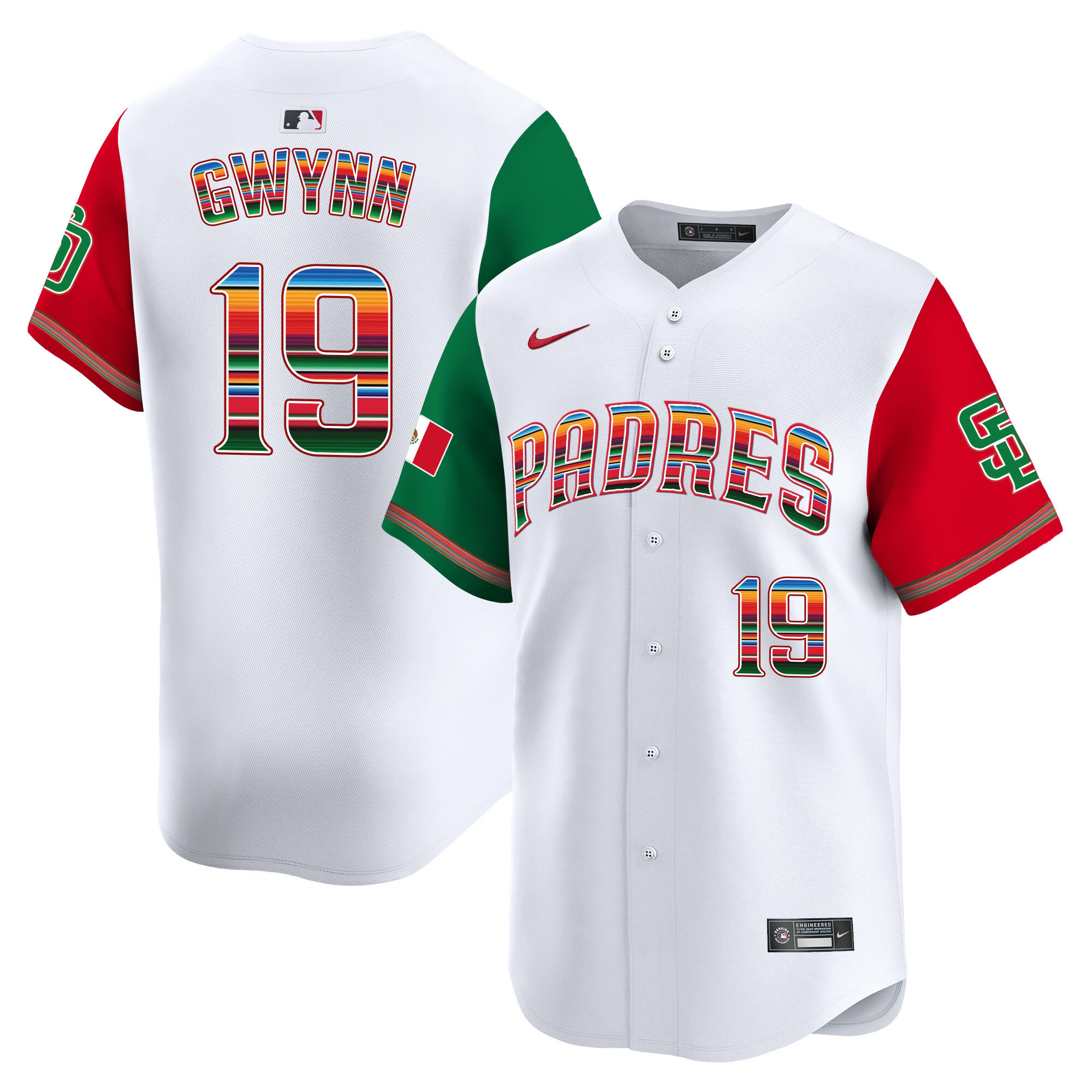 Tony Gwynn Men's San Diego Padres Mexico Premier Limited Color Sleeves Jersey - All Stitched
