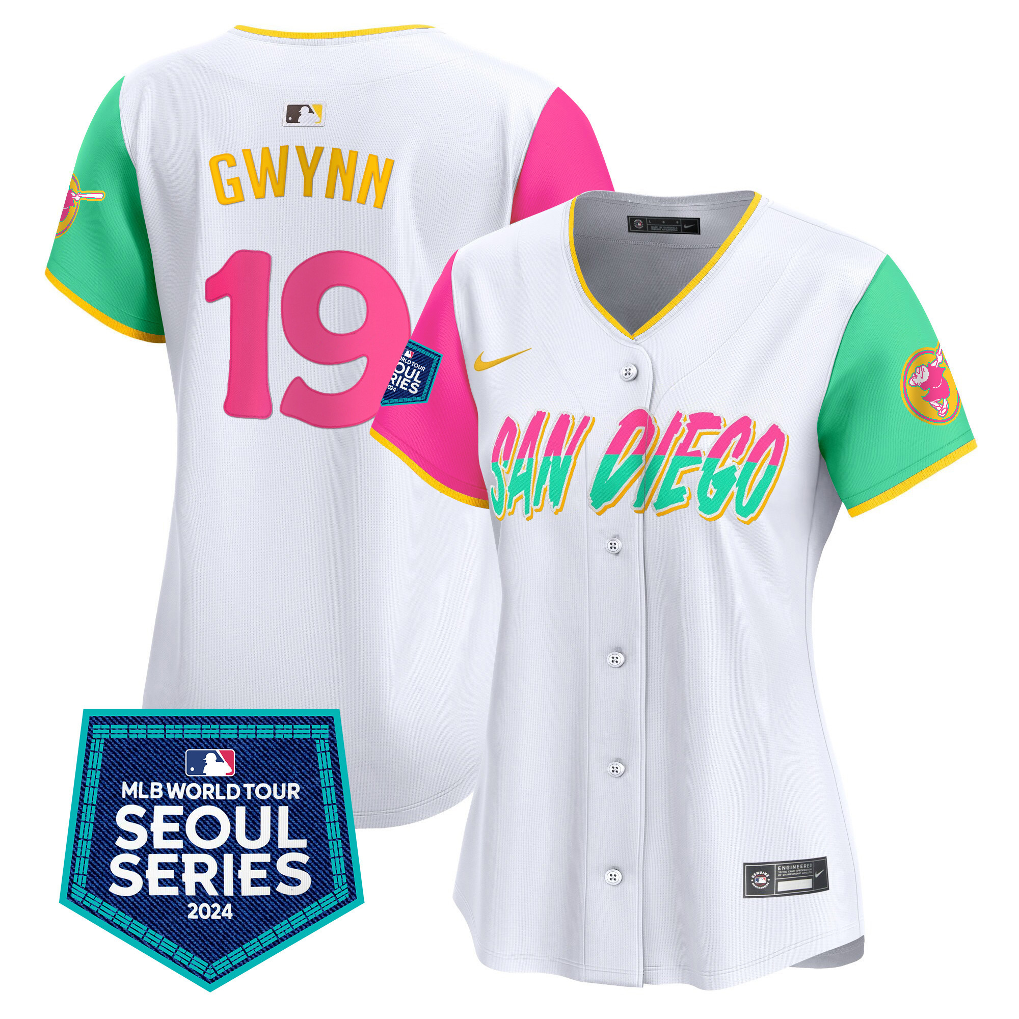 Tony Gwynn Women's San Diego Padres 2024 World Tour Seoul Series Patch Vapor Premier Limited City Connect Jersey - All Stitched