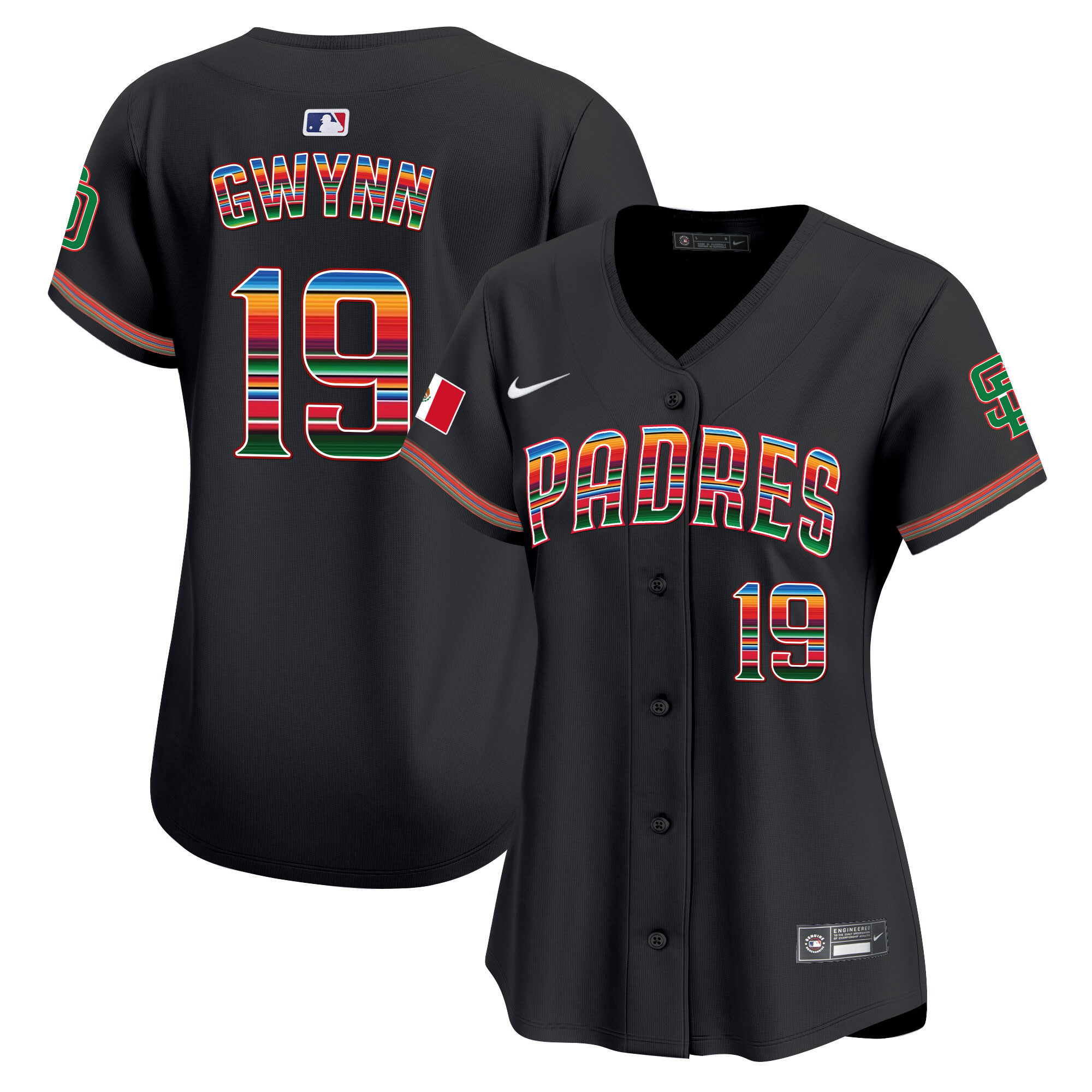 Tony Gwynn Women's San Diego Padres Mexico Premier Limited Black Jersey - All Stitched