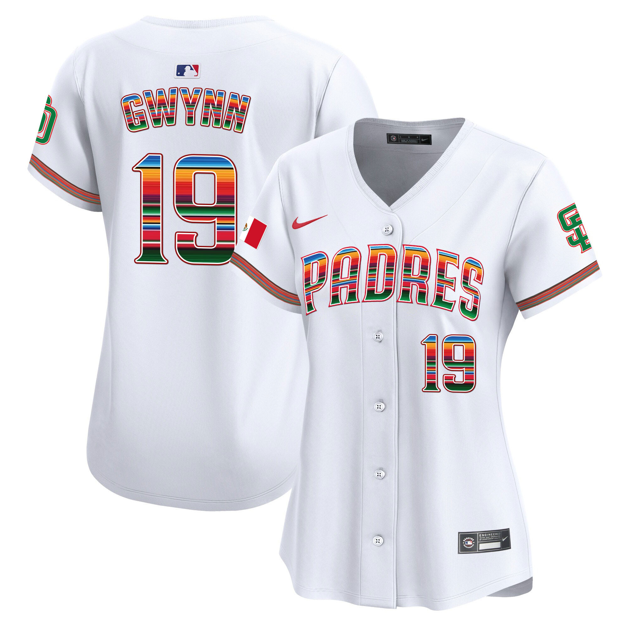 Tony Gwynn Women's San Diego Padres Mexico Premier Limited White Jersey - All Stitched