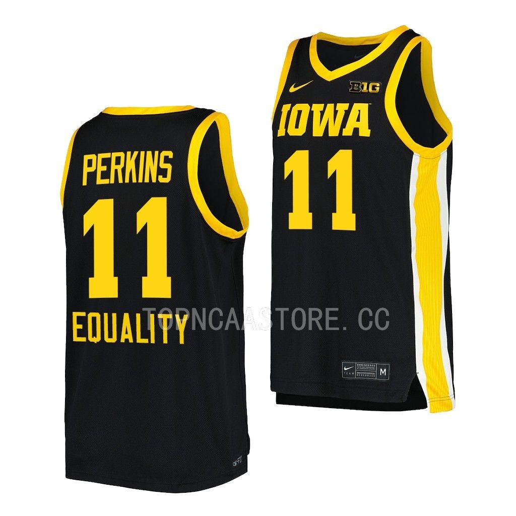 Tony Perkins #11 Iowa Hawkeyes Equality Jersey 2022-23 Black