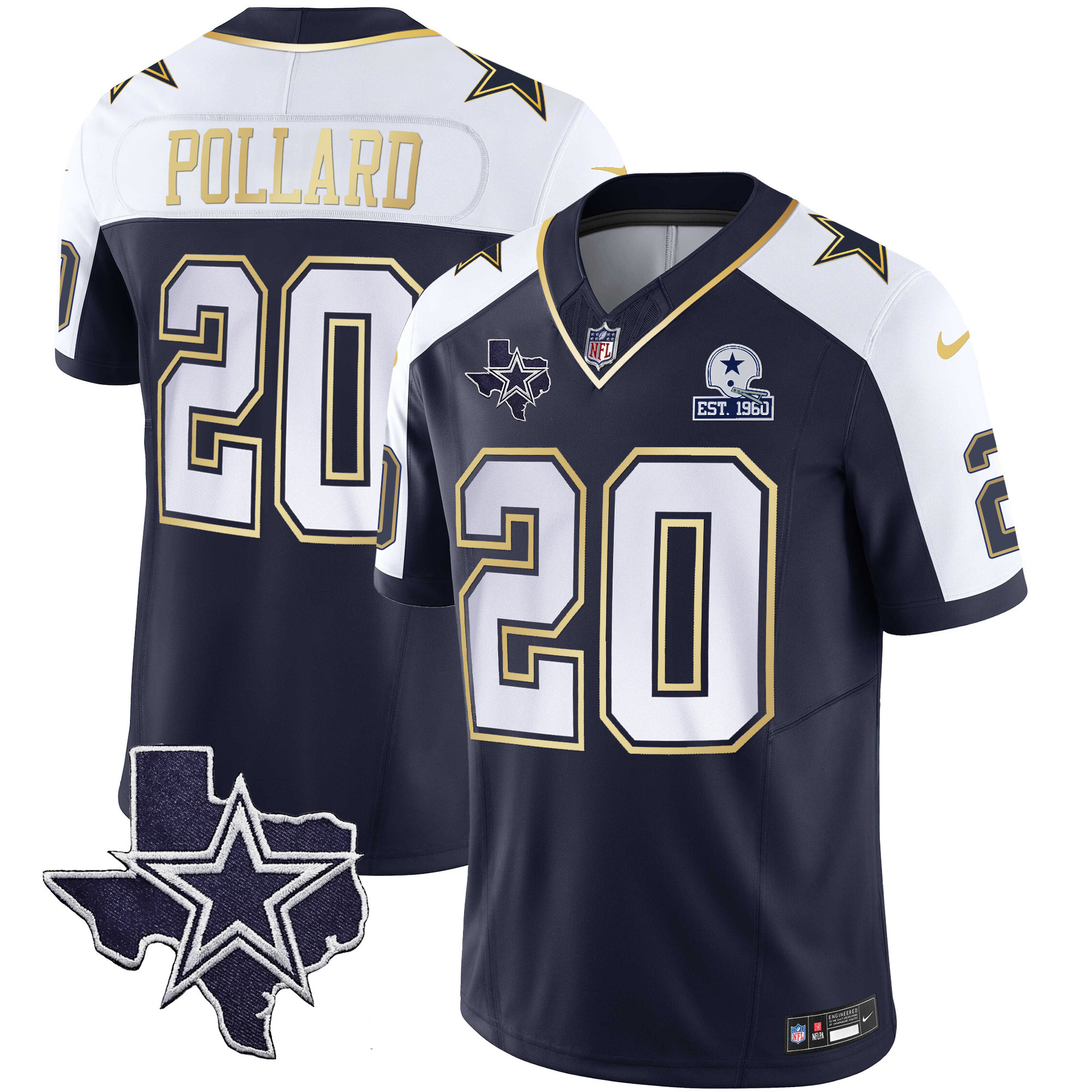 Tony Pollard Men's Dallas Cowboys Vapor Gold Alternate Jersey - All Stitched 