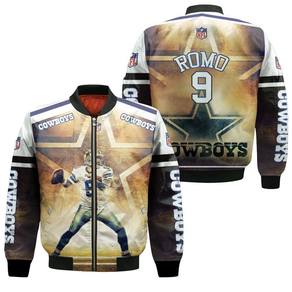 Tony Romo 9 Dallas Cowboys 3D Bomber Jacket