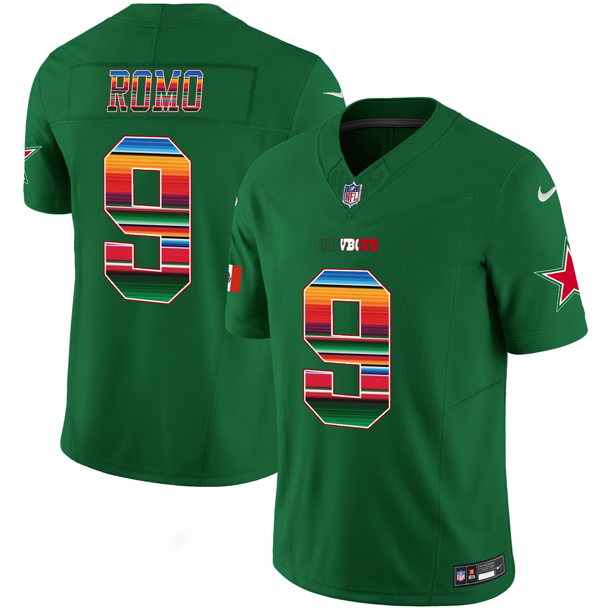 Tony Romo Men's Dallas Cowboys Mexico Vapor Limited Green Jersey - All Stitched 