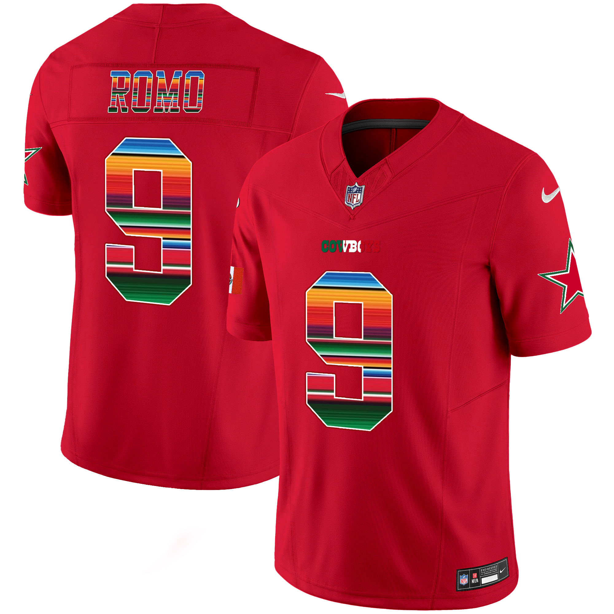 Tony Romo Men's Dallas Cowboys Mexico Vapor Limited Red Jersey - All Stitched 