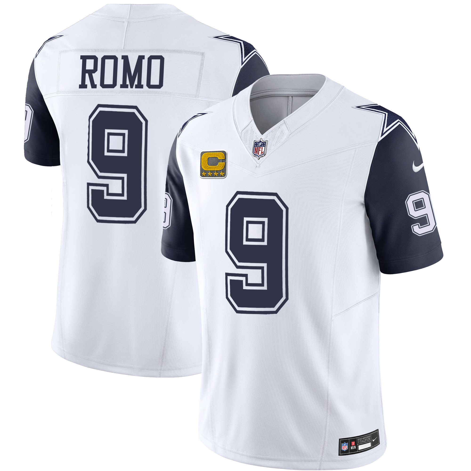 Tony Romo Men's Dallas Cowboys Vapor Limited Navy Sleeves Jersey - All Stitched 