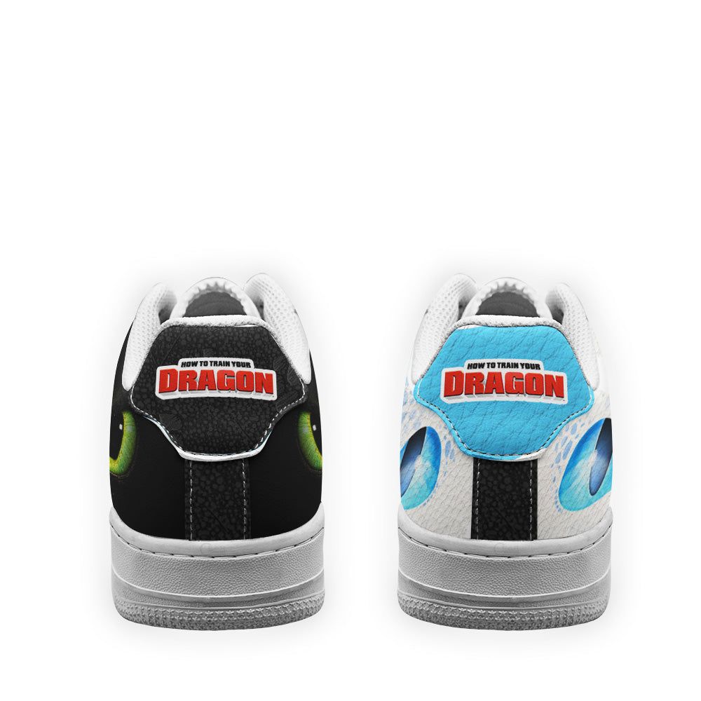 Toothless & Light Fury Air Sneakers Custom How To Train Your Dragon Cartoon Shoes