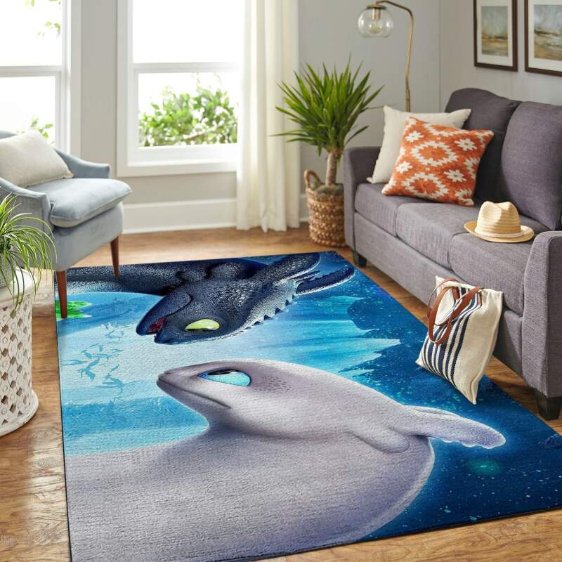 Toothless And Hiccup Living Room Area Rectangle Rug