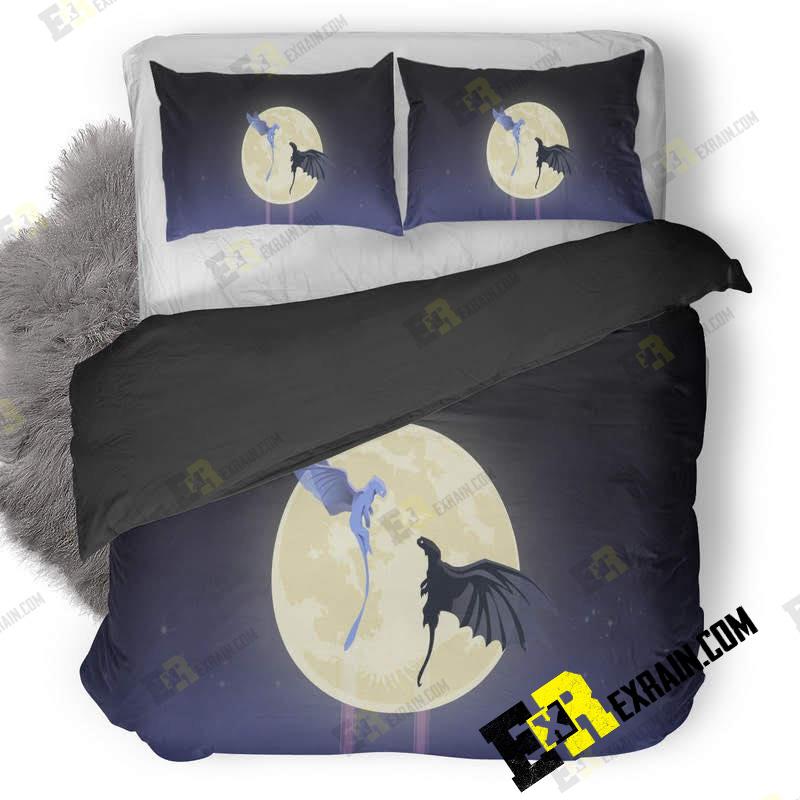 Toothless And Light Fury Artwork 3D Customized Duvet Cover Bedding Set