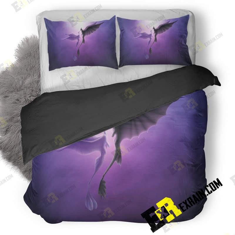 Toothless And Light Fury Romantic Love Pj 3D Customized Duvet Cover Bedding Set