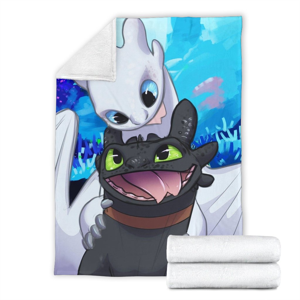 Toothless And Light Fury Sherpa Blanket Cozy Blanket Fleece Blanket