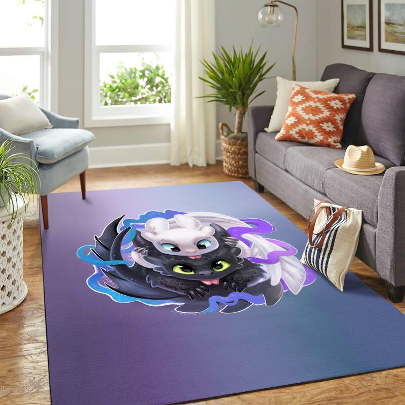 Toothless And The Light Fury How To Train Your Dragon Carpet Rectangle Rug