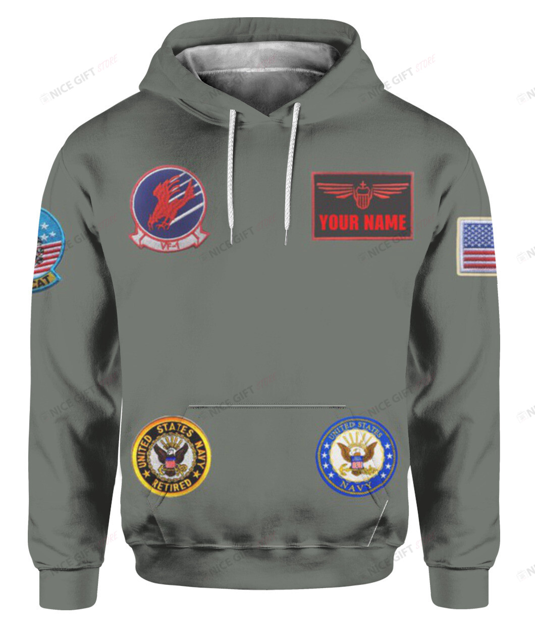 Top Gun (Your Name) 3D Hoodie Gift For Fans Nicegift