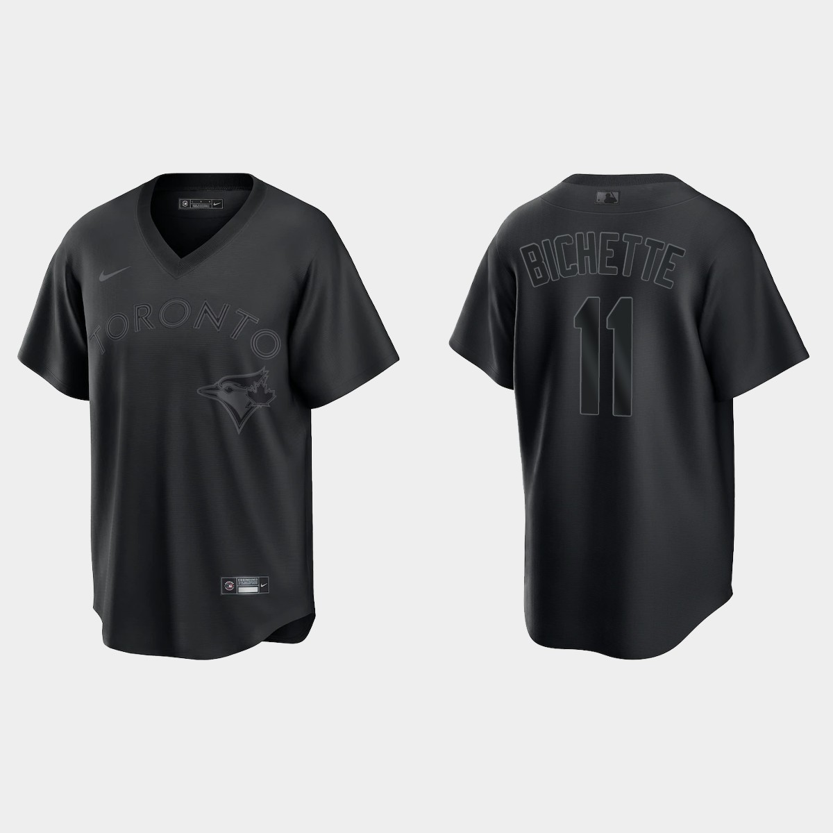 Toronto Blue Jays Bo Bichette Pitch Black Fashion Jersey - Black