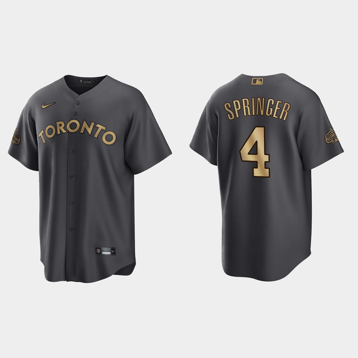 Toronto Blue Jays George Springer 2022 MLB All-Star Game Jersey - Charcoal