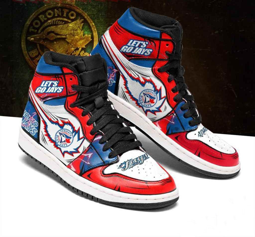 Toronto Blue Jays MLB baseball Fashion Sneakers Basketball Shoes Leather High Top Air Jordan Sneaker, Air Jordan Hightop