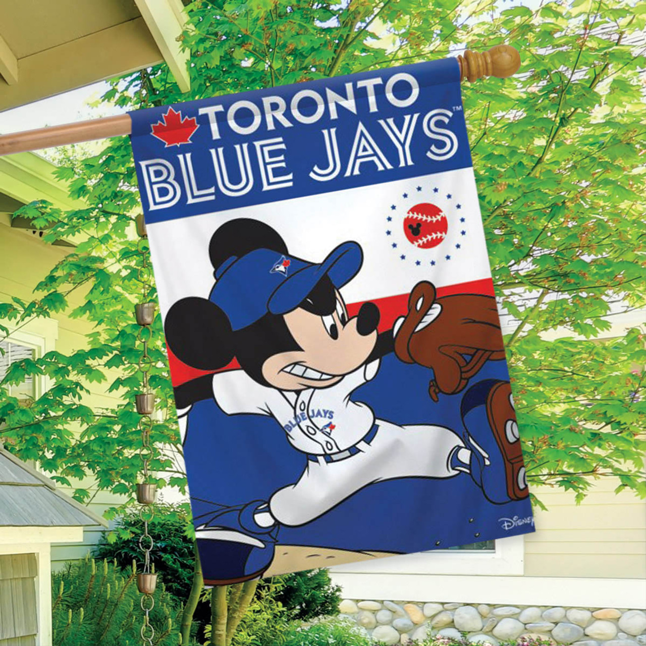 Toronto Blue Jays MLB Mickey Mouse Baseball Garden Flag, House Flag