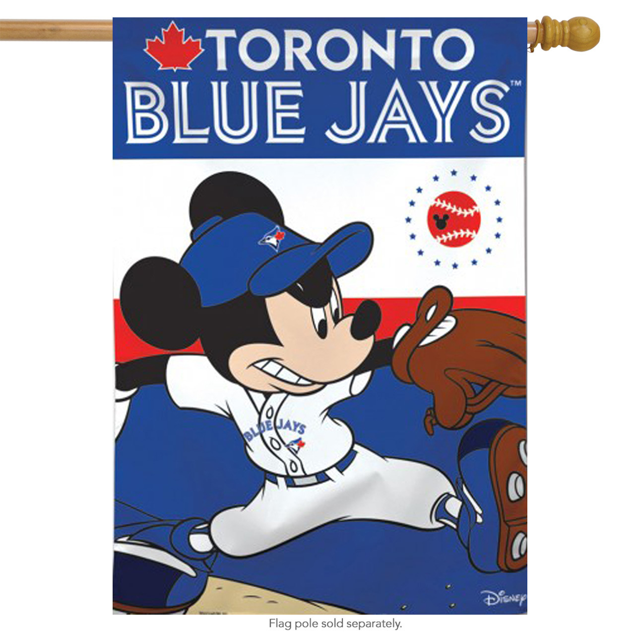 Toronto Blue Jays MLB Mickey Mouse Baseball Garden Flag, House Flag