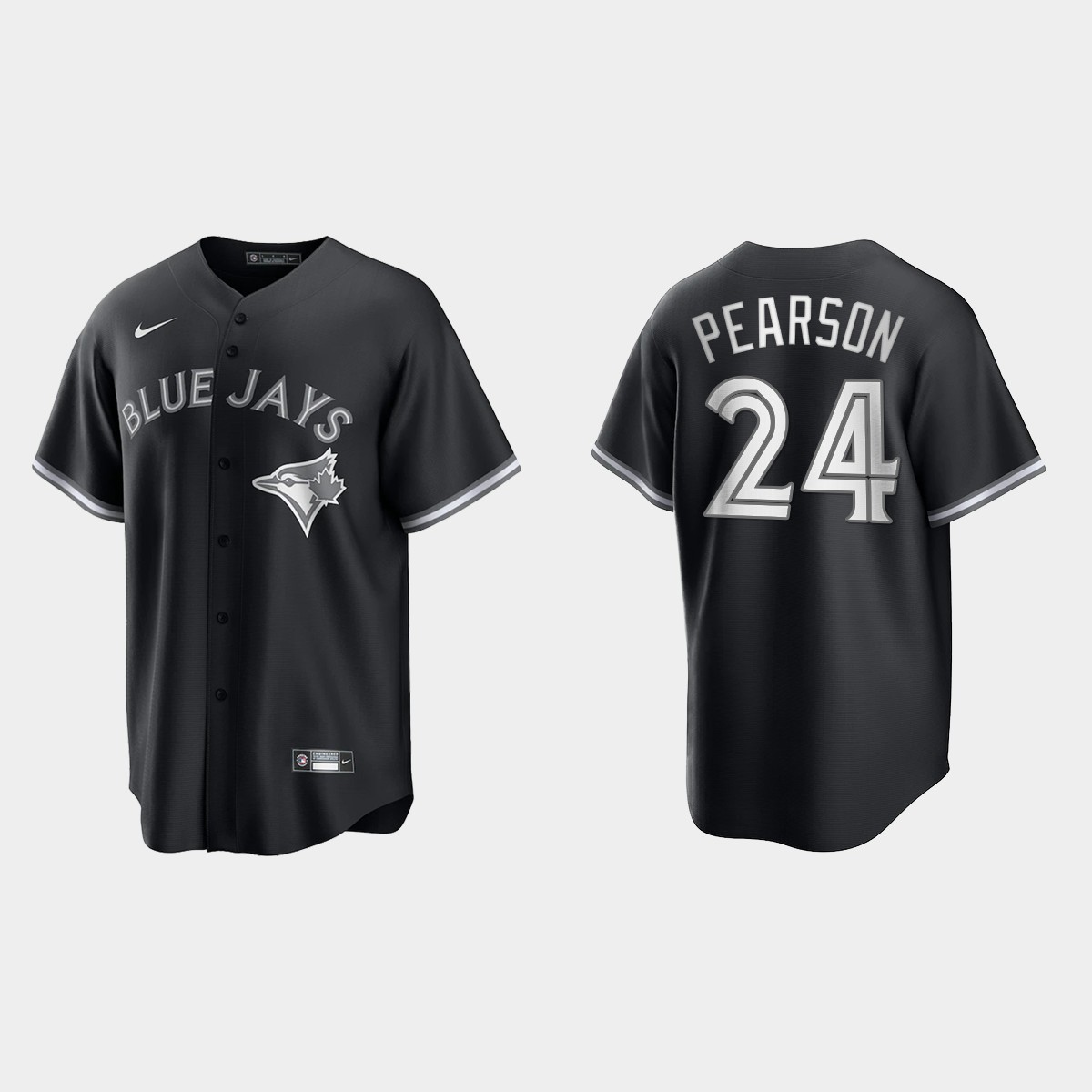 Toronto Blue Jays Nate Pearson 2021 All Black Fashion Jersey - Black White