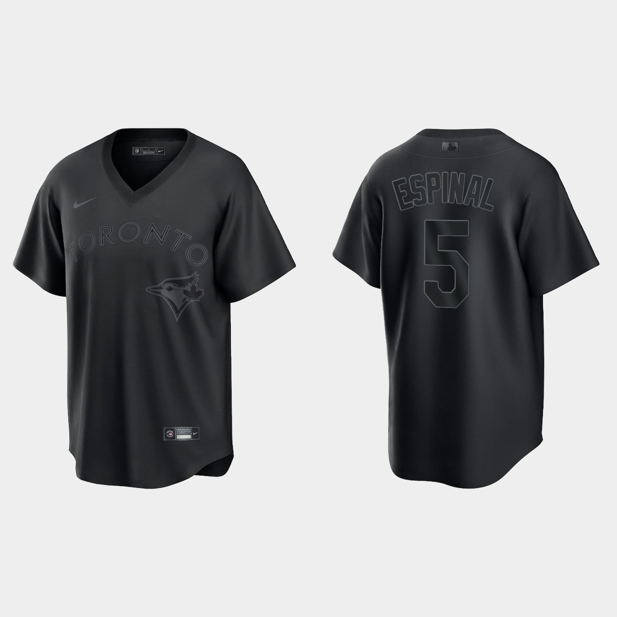 Toronto Blue Jays Santiago Espinal Pitch Black Fashion Jersey - Black