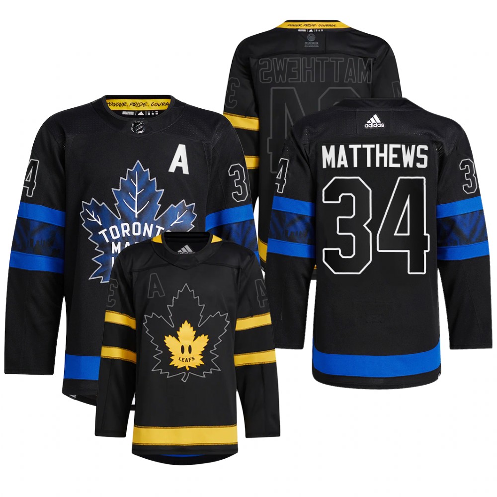 Toronto Maple Leafs 2022 Drew house Jersey Auston Matthews Black #34 Alternate Uniform