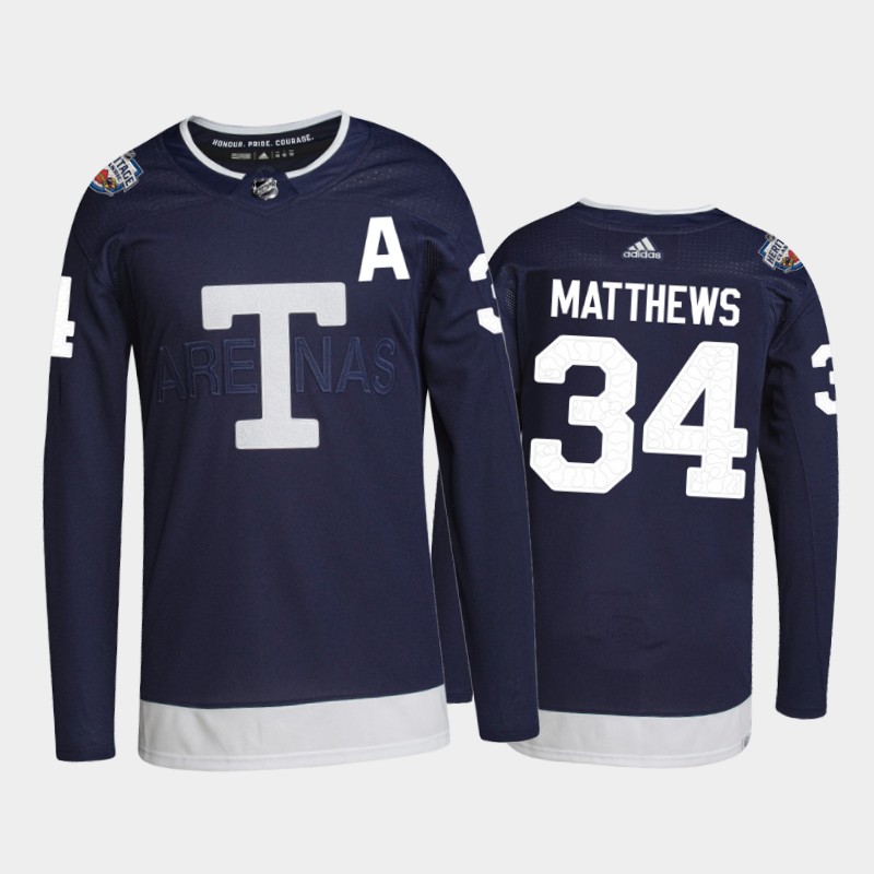 Toronto Maple Leafs 2022 Heritage Classic Jersey Auston Matthews Navy #34 Primegreen Uniform